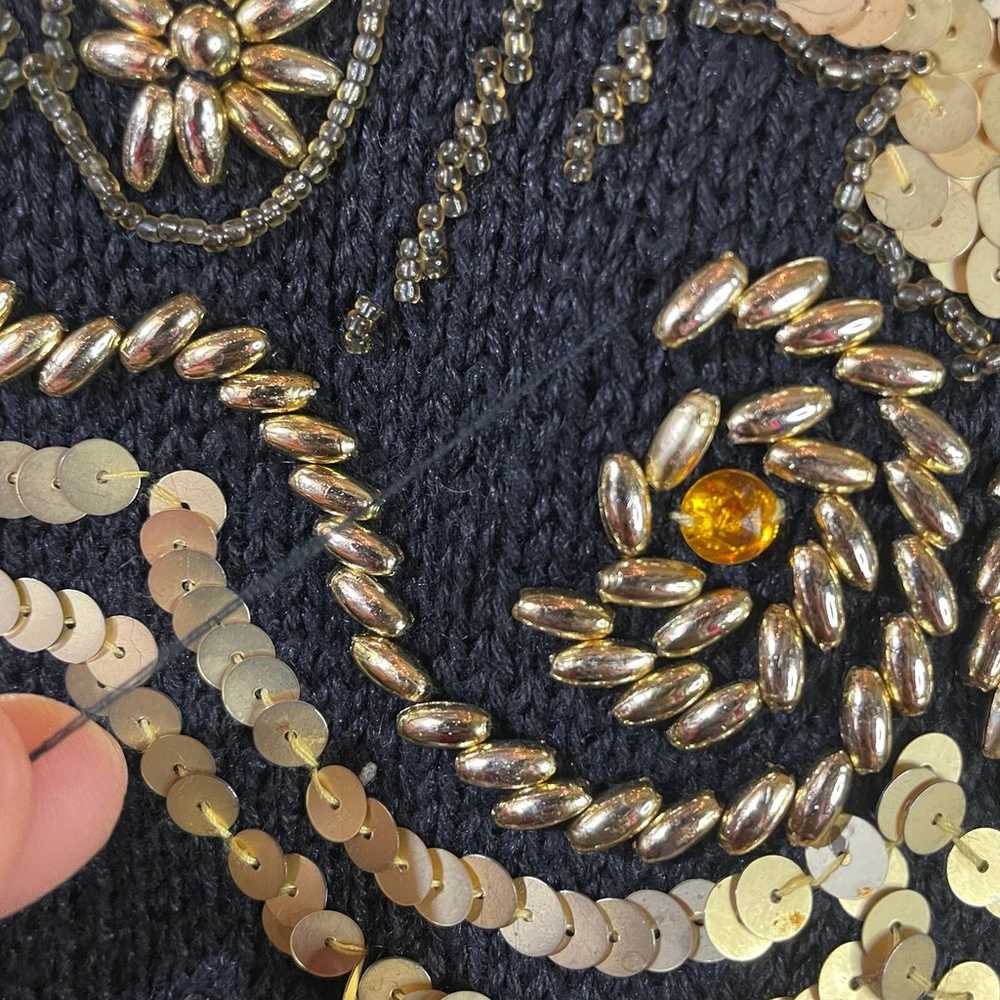Victoria Harbour vintage knit sequin beads pullov… - image 12