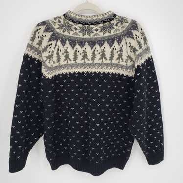 Vintage Eddie Bauer Fair Isle Sweater M Wool Pine… - image 1