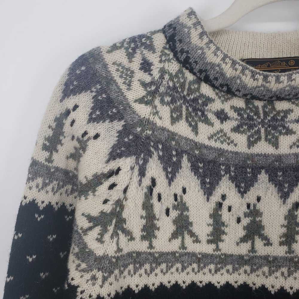 Vintage Eddie Bauer Fair Isle Sweater M Wool Pine… - image 5