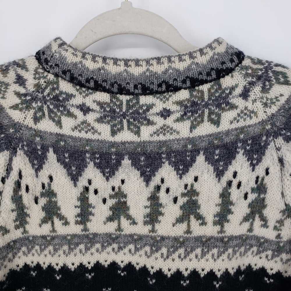 Vintage Eddie Bauer Fair Isle Sweater M Wool Pine… - image 6