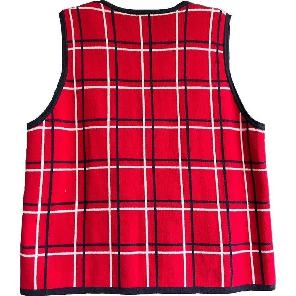 Vintage red plaid vest - image 2