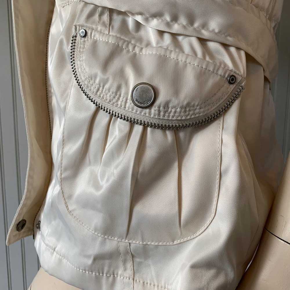 Jou Jou Satin Ivory Zippers Hooded Dressy Jacket - image 6