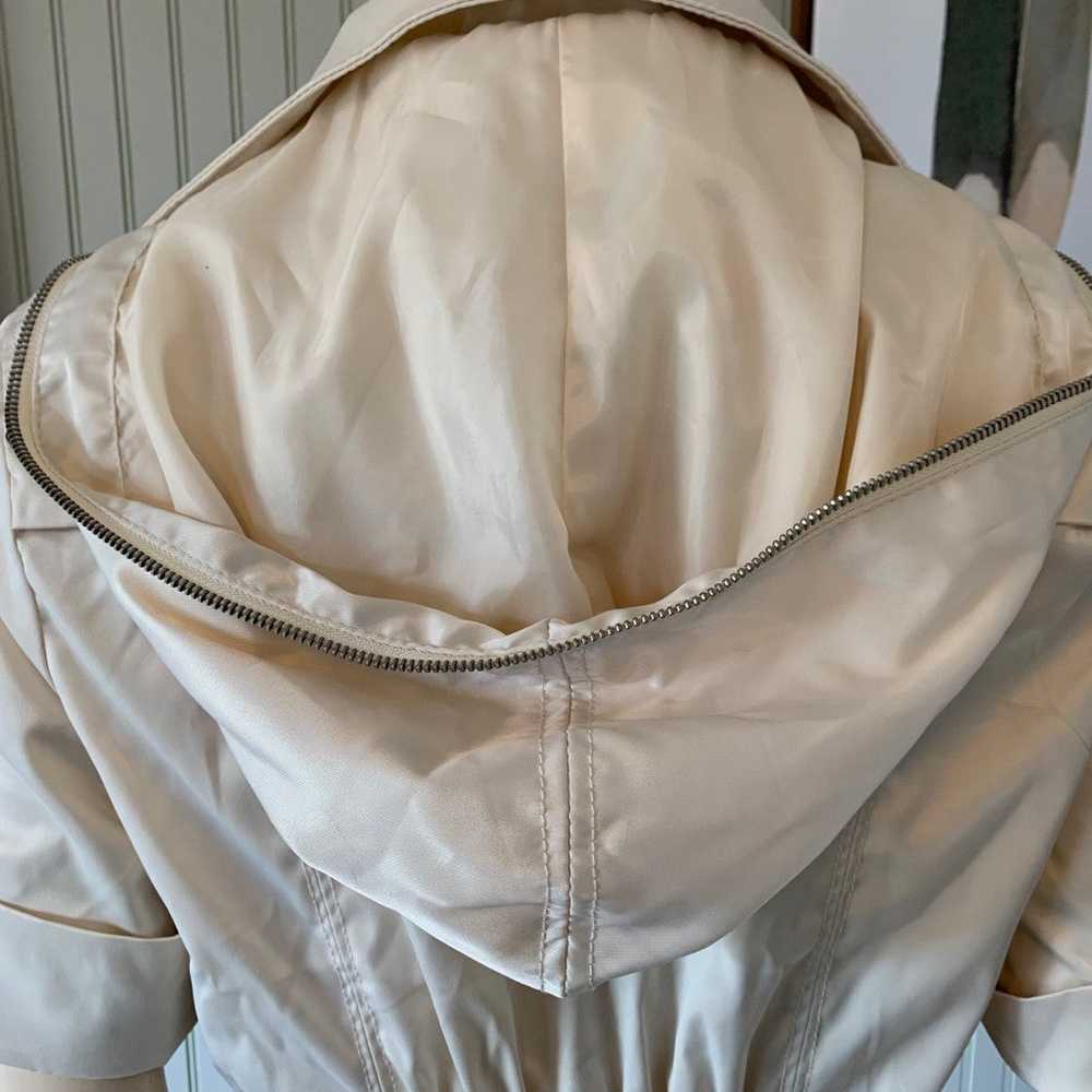 Jou Jou Satin Ivory Zippers Hooded Dressy Jacket - image 8