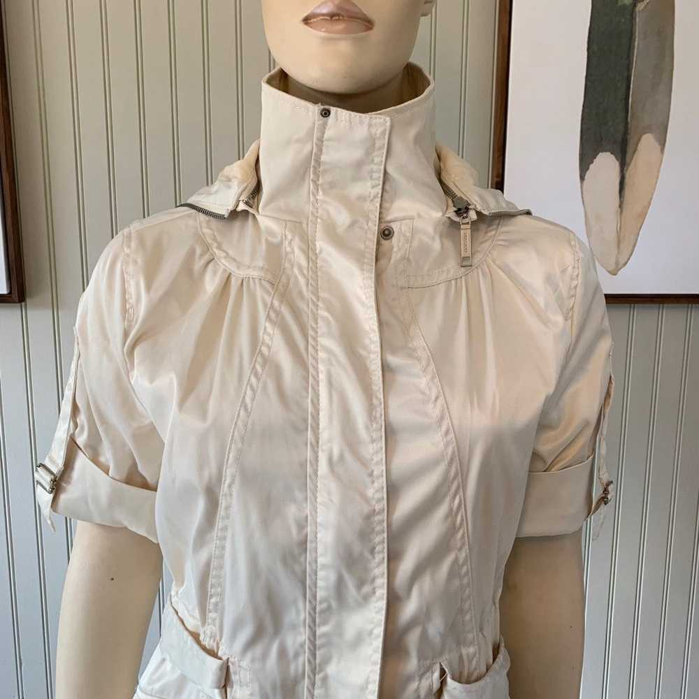 Jou Jou Satin Ivory Zippers Hooded Dressy Jacket - image 9