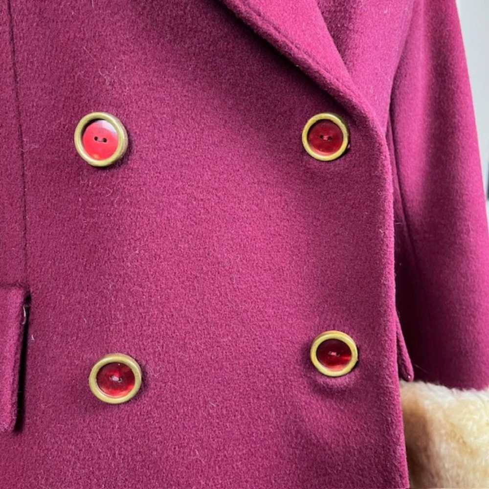 Vintage Winkelmans Ladies Wool Coat with Fur Trim… - image 11