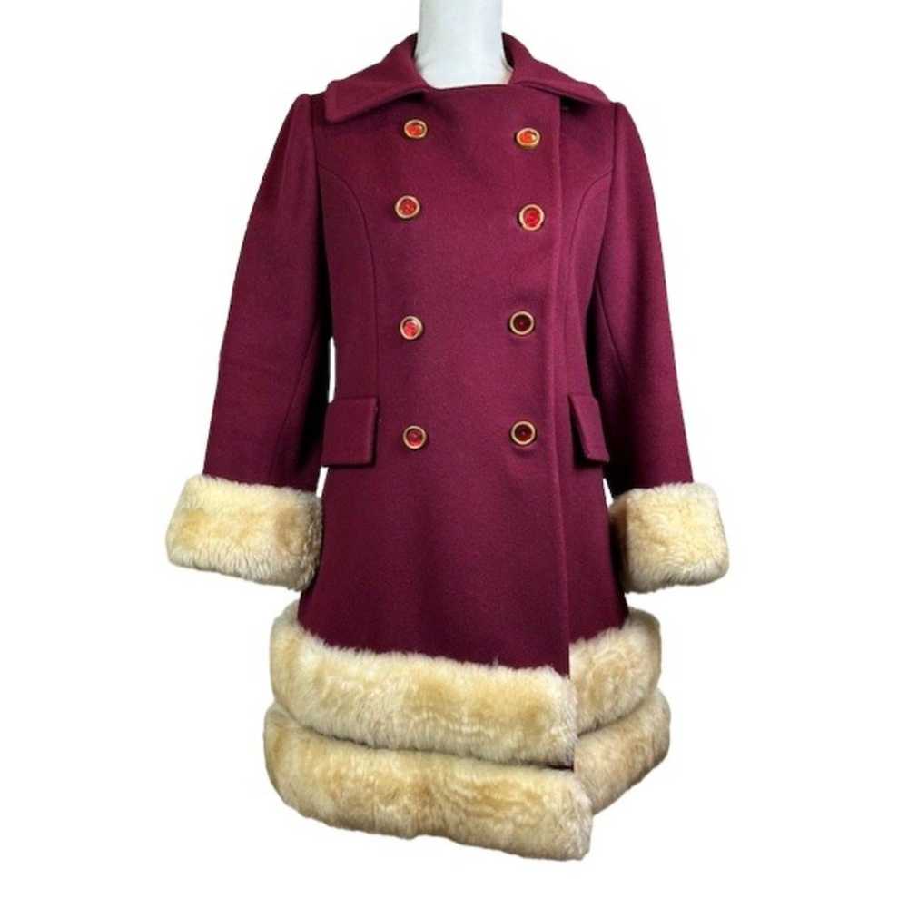 Vintage Winkelmans Ladies Wool Coat with Fur Trim… - image 1