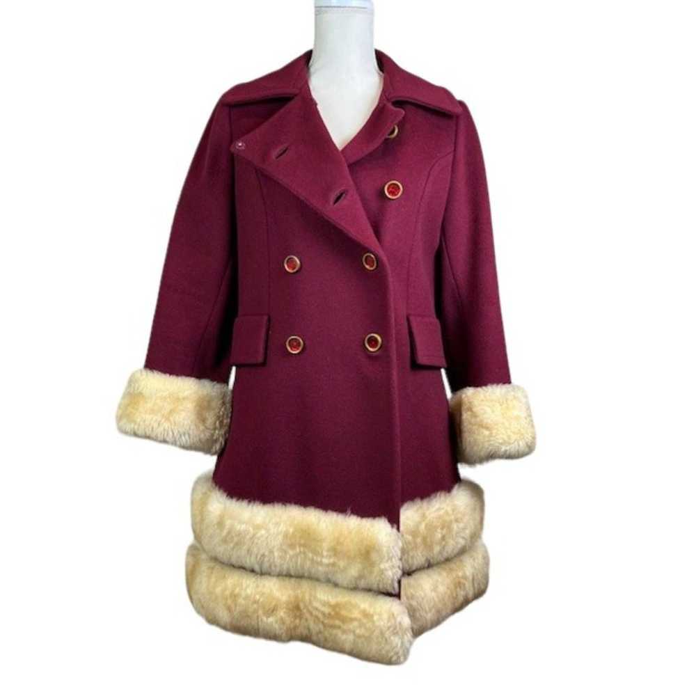 Vintage Winkelmans Ladies Wool Coat with Fur Trim… - image 2