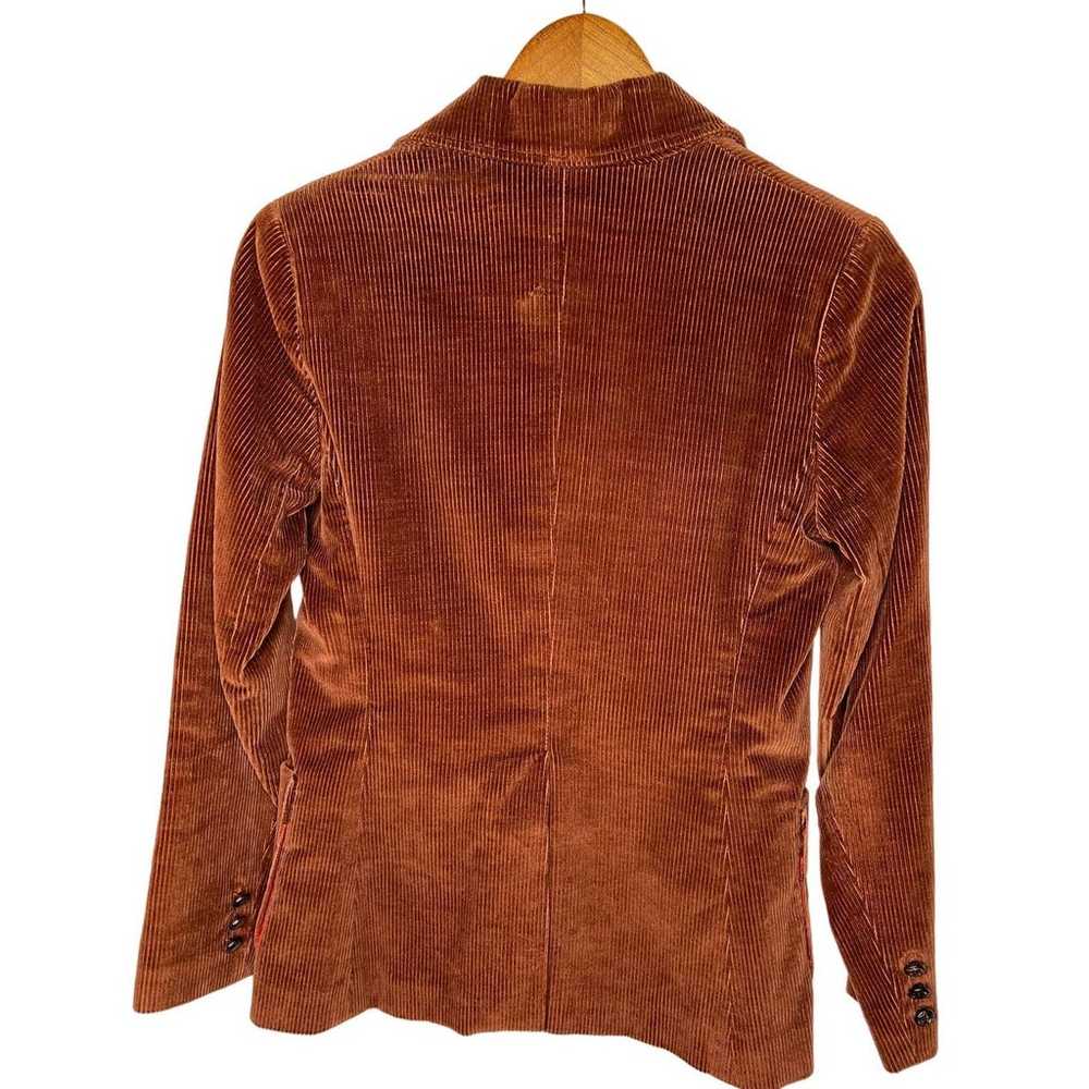 Vintage 1970s Womens S Corduroy Blazer Jacket Lea… - image 2