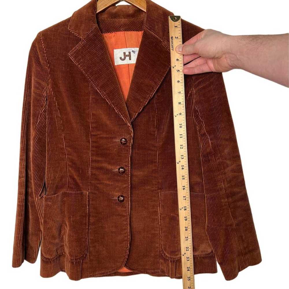 Vintage 1970s Womens S Corduroy Blazer Jacket Lea… - image 4