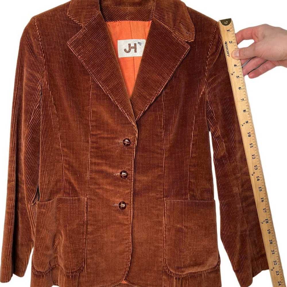 Vintage 1970s Womens S Corduroy Blazer Jacket Lea… - image 5
