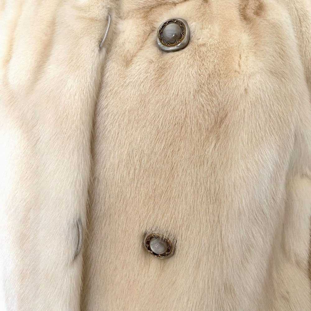 ZCMI Genuine Ivory Mink Fur Coat Vintage Size M - image 11