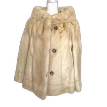 ZCMI Genuine Ivory Mink Fur Coat Vintage Size M - image 1