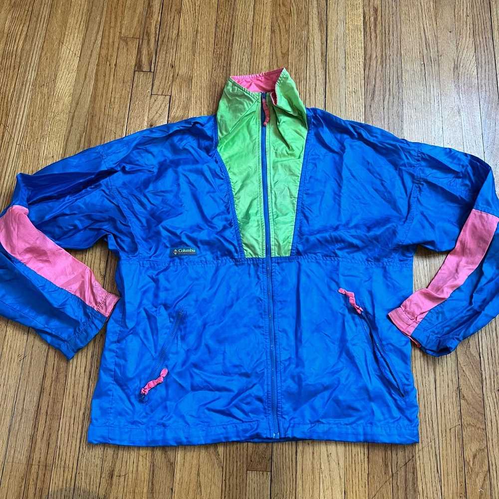 Columbia Jacket Womens Large Vintage Neon 90s Win… - image 1