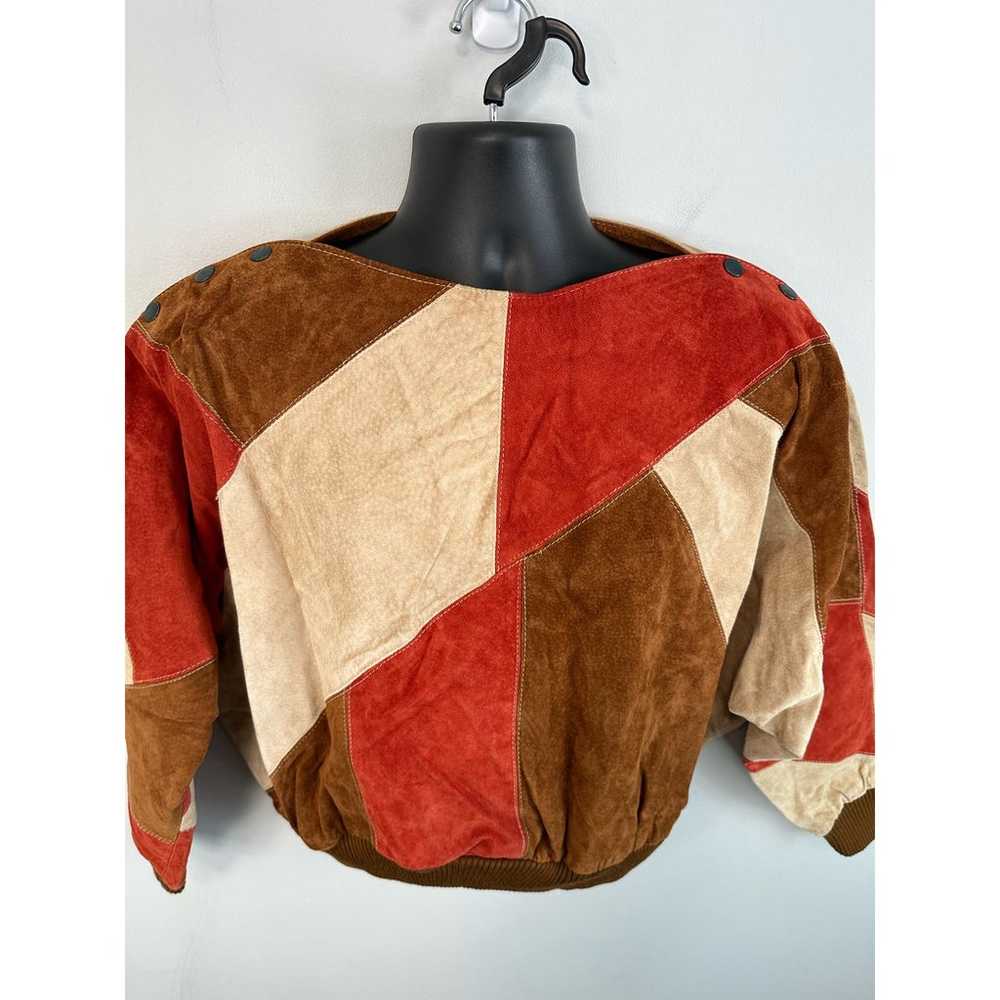 Vtg Montgomery Ward The Tannery Patchwork Suede P… - image 5