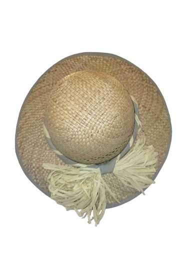 Straw boater - Straw hat with pretty straw bow, fa