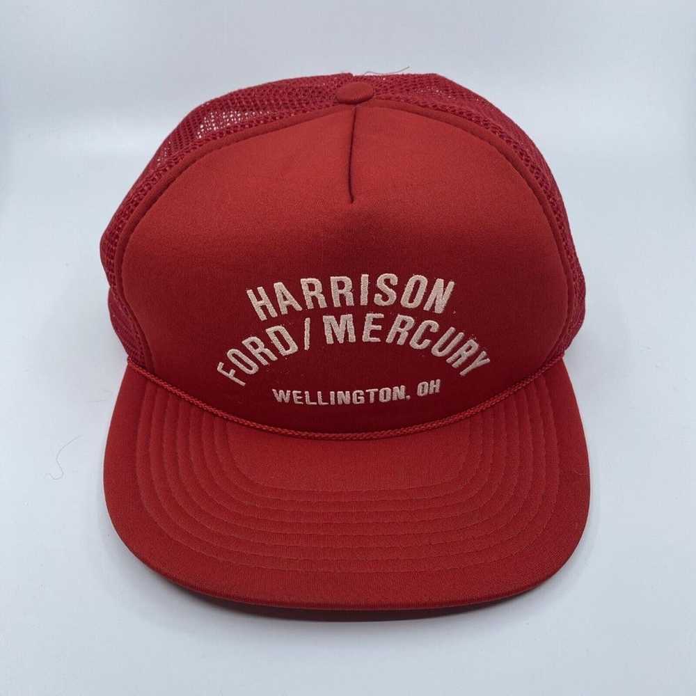 Vtg Harrison Ford Mercury Red Snapback Hat Cap We… - image 1