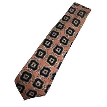 Saks Fifth Avenue Vintage Silk peach tie with abs… - image 1