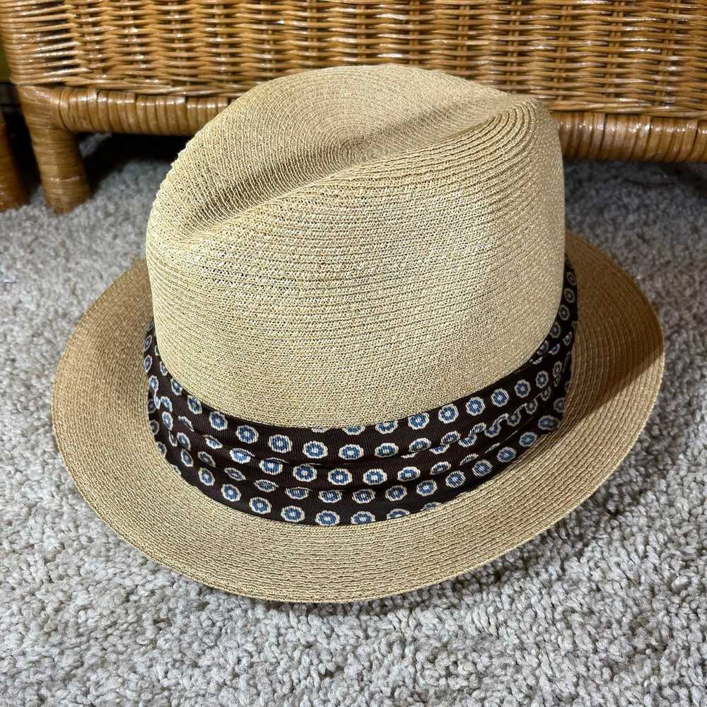Vintage Dobbs fifth Avenue straw fedora hat with … - image 10