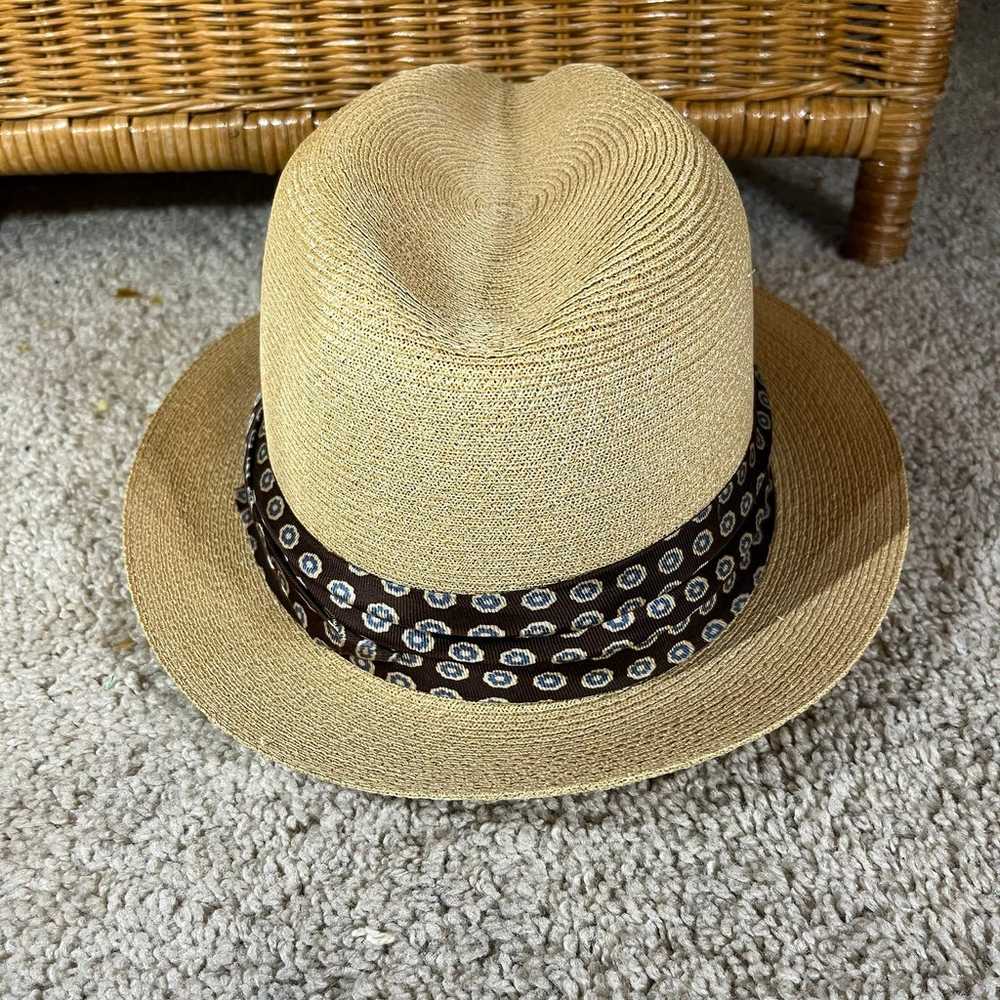 Vintage Dobbs fifth Avenue straw fedora hat with … - image 4
