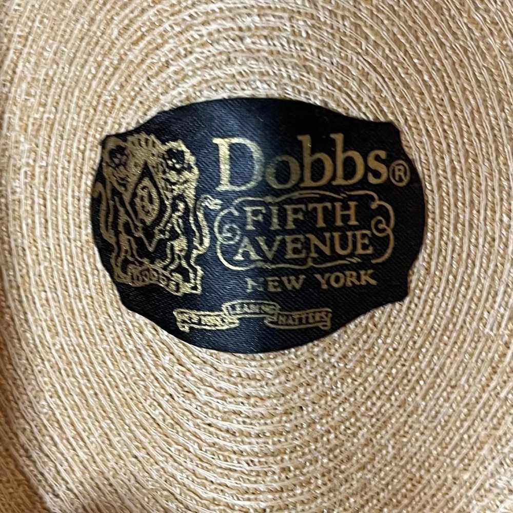 Vintage Dobbs fifth Avenue straw fedora hat with … - image 7