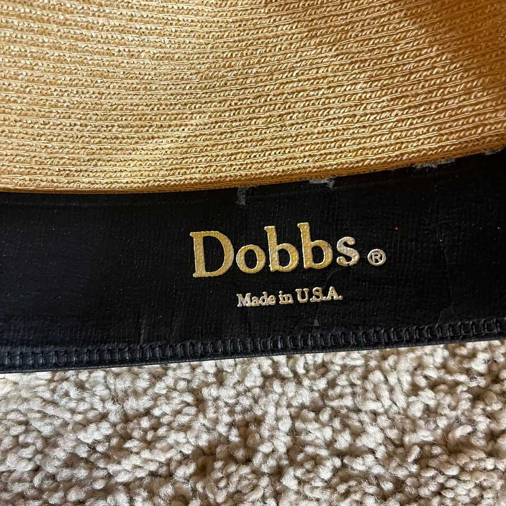 Vintage Dobbs fifth Avenue straw fedora hat with … - image 8