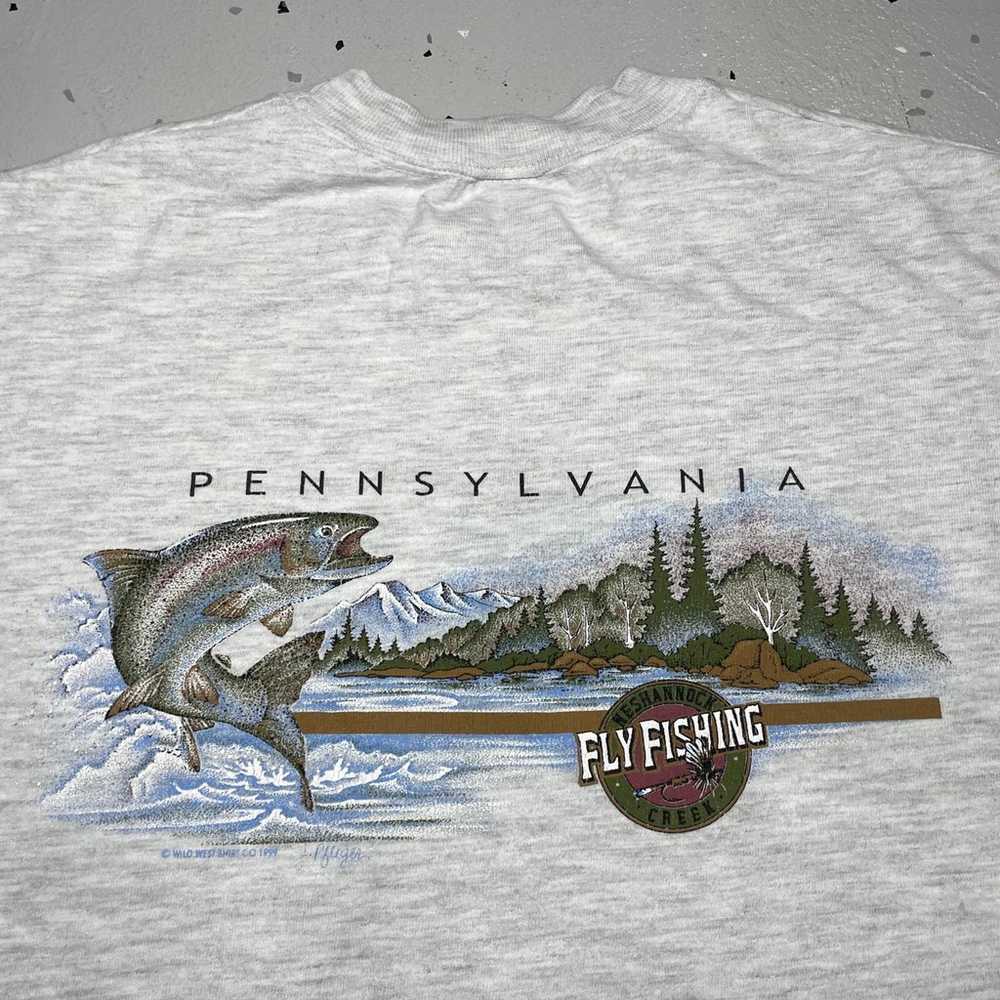 Vintage 90s Fly Fishing / Hunting Pennsylvania  T… - image 7