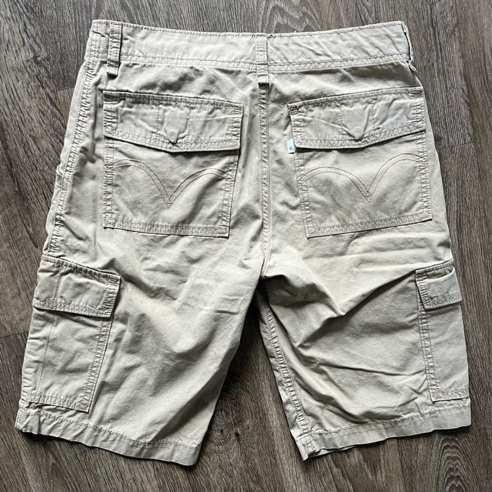 Vintage 90s Levi's Khaki Tan Beige Cargo Shorts M… - image 2