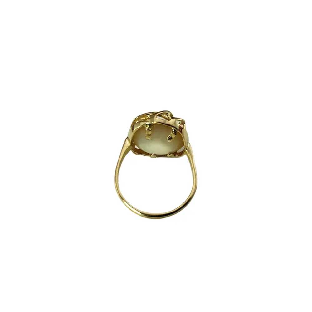 14 Karat Yellow Gold Mabe Pearl and Diamond Ring … - image 4