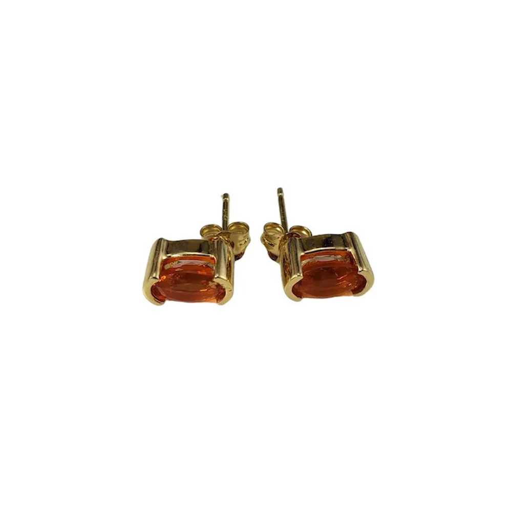14K Yellow Gold Fire Opal Stud Earrings  #16671 - image 2
