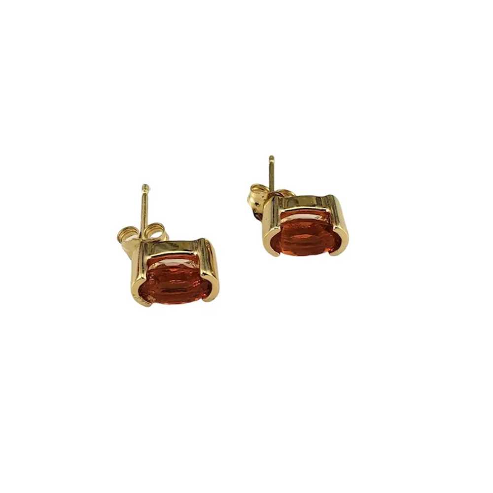 14K Yellow Gold Fire Opal Stud Earrings  #16671 - image 4