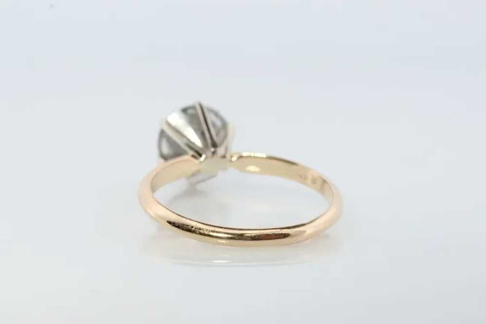 14k Round Genuine Diamond Solitaire Ring . Large … - image 7