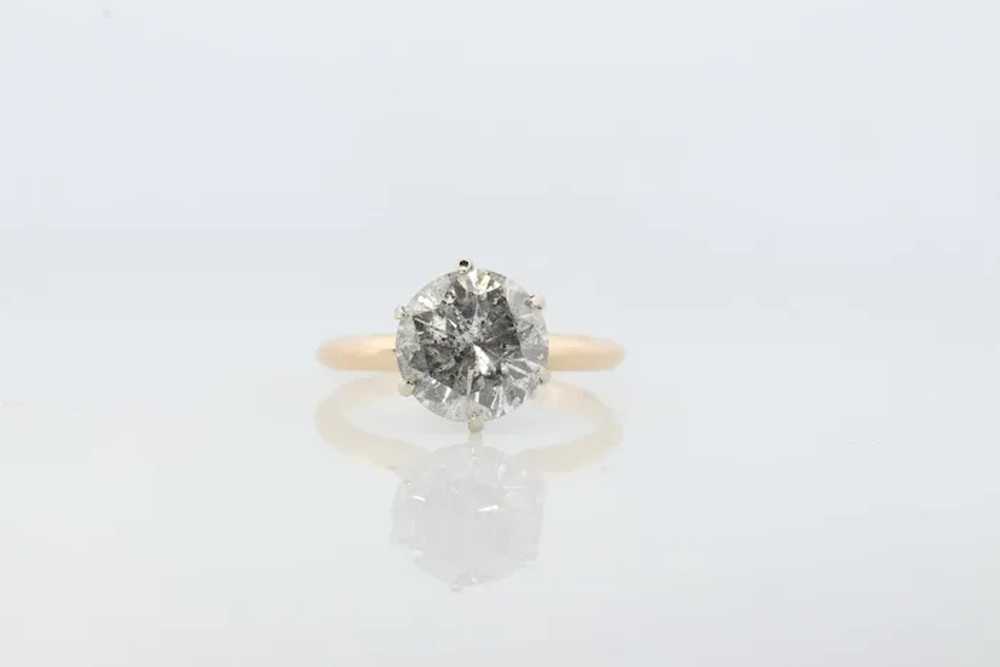 14k Round Genuine Diamond Solitaire Ring . Large … - image 9