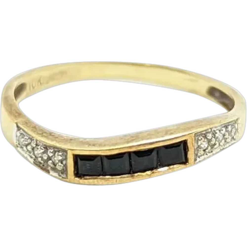 Vintage 10K Stacking rings. 10k Emerald Sapphire … - image 1