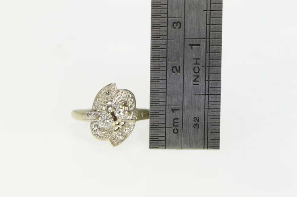 14K 1950's 0.55 Ctw Diamond Ornate Diamond Ring S… - image 4