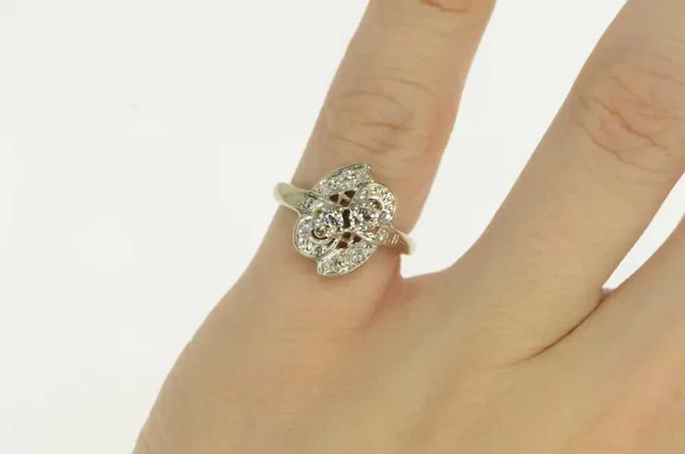 14K 1950's 0.55 Ctw Diamond Ornate Diamond Ring S… - image 5