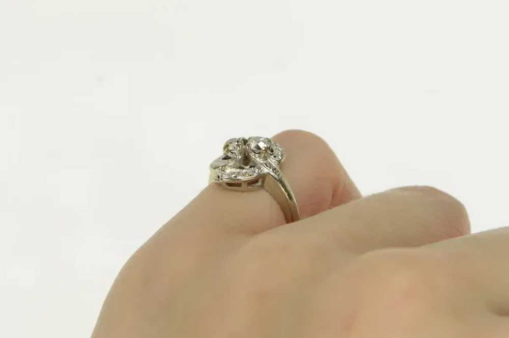 14K 1950's 0.55 Ctw Diamond Ornate Diamond Ring S… - image 6