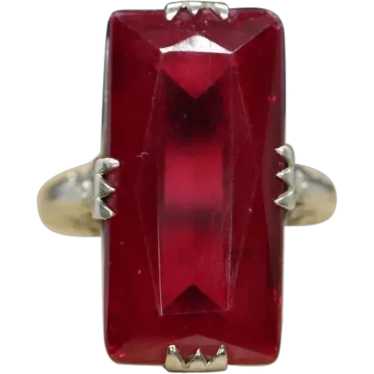 14k LC Ruby ring. Art Deco Filigree Ruby ring