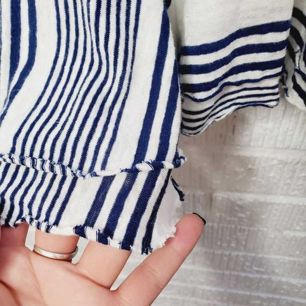Townsen linen navy & white striped dress - image 10