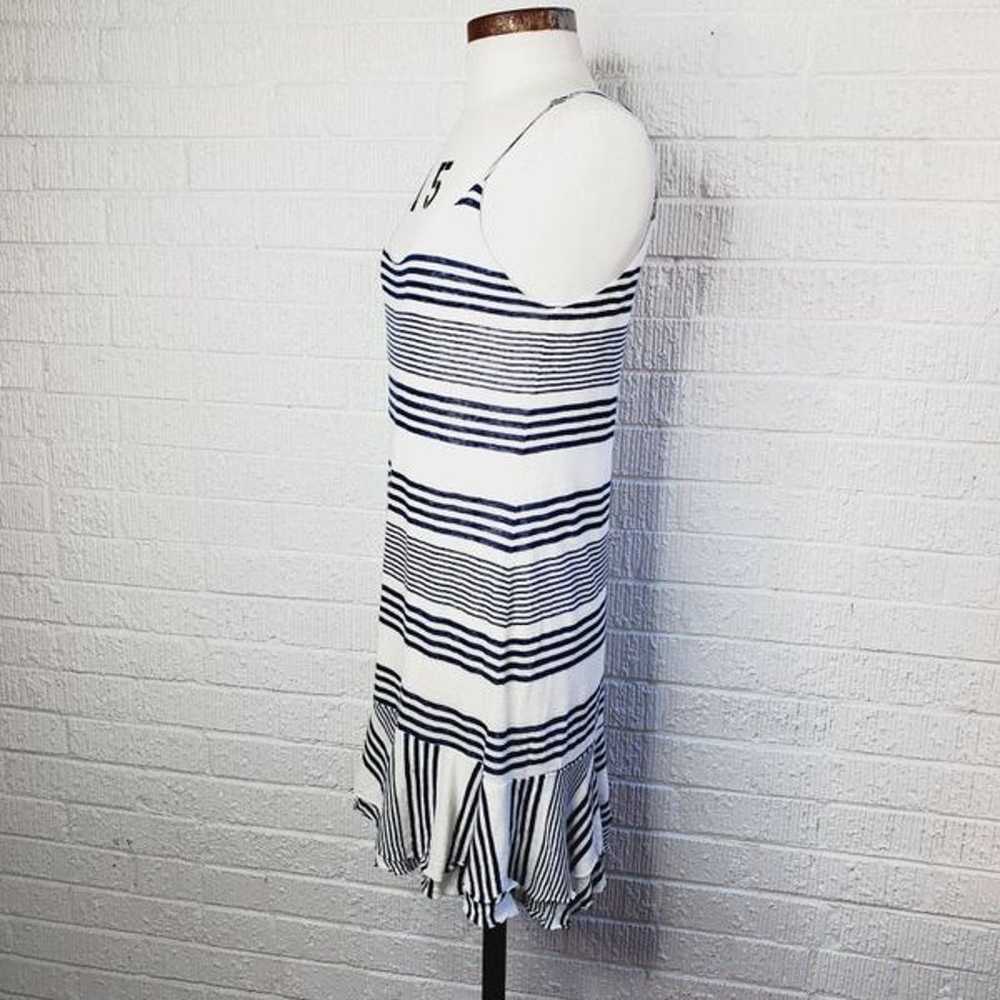 Townsen linen navy & white striped dress - image 3