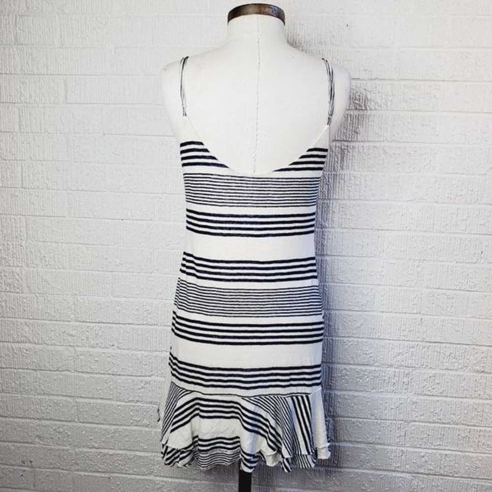 Townsen linen navy & white striped dress - image 4