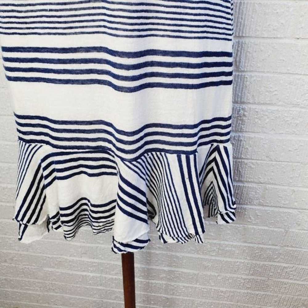 Townsen linen navy & white striped dress - image 5