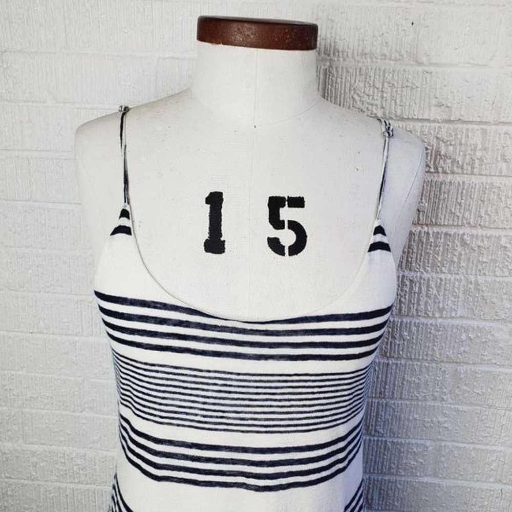 Townsen linen navy & white striped dress - image 6