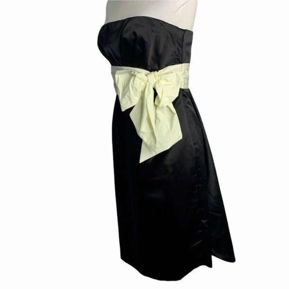 Vintage BCBG Strapless Satin Dress 8 Black Empire… - image 3