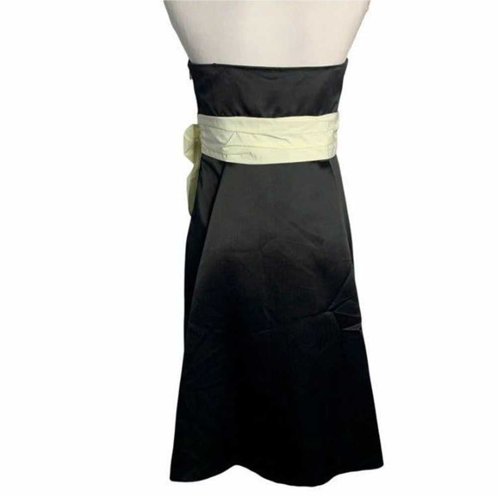 Vintage BCBG Strapless Satin Dress 8 Black Empire… - image 4