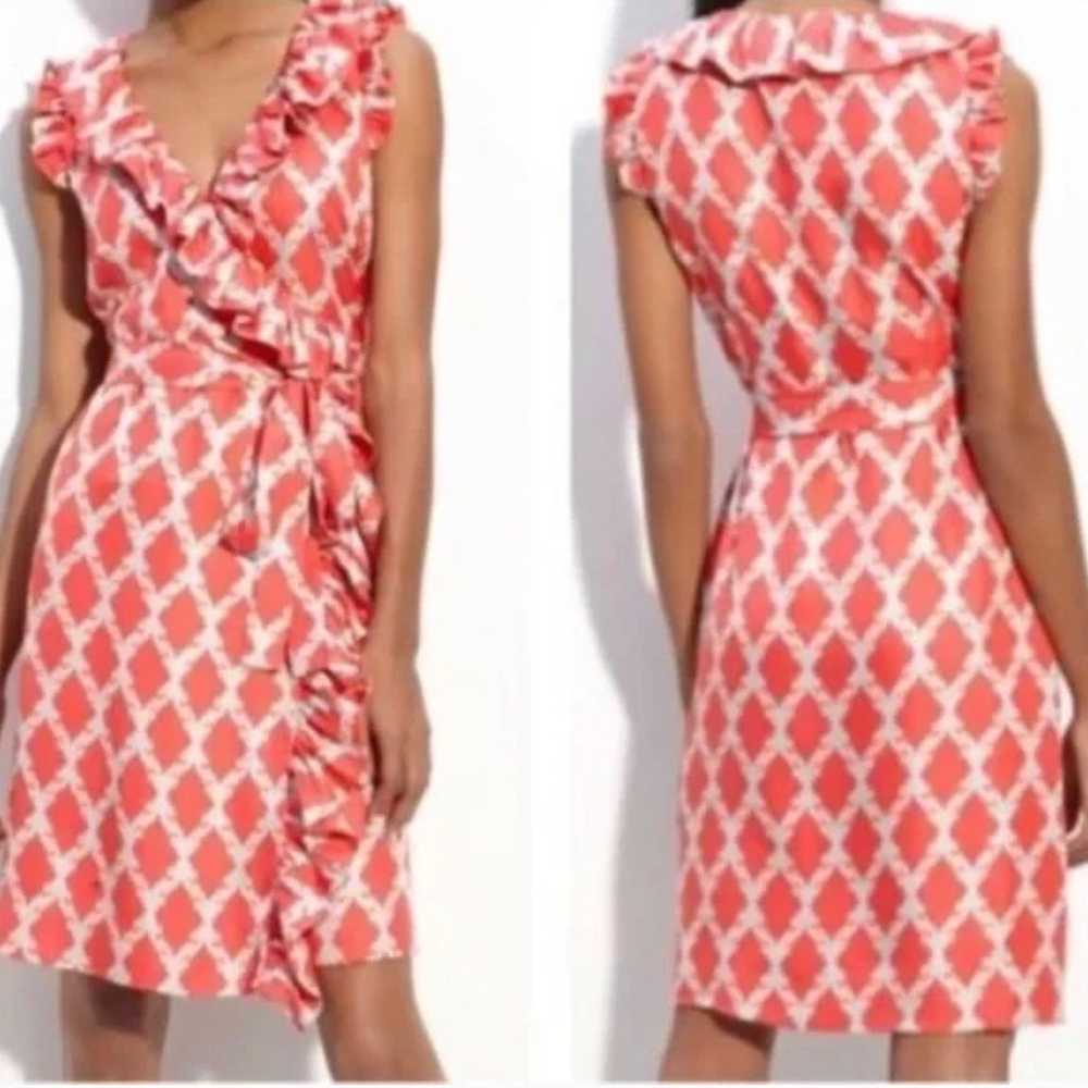 Kate Spade Dress 100% Silk Wrap Dress Size: 4 pink - image 2