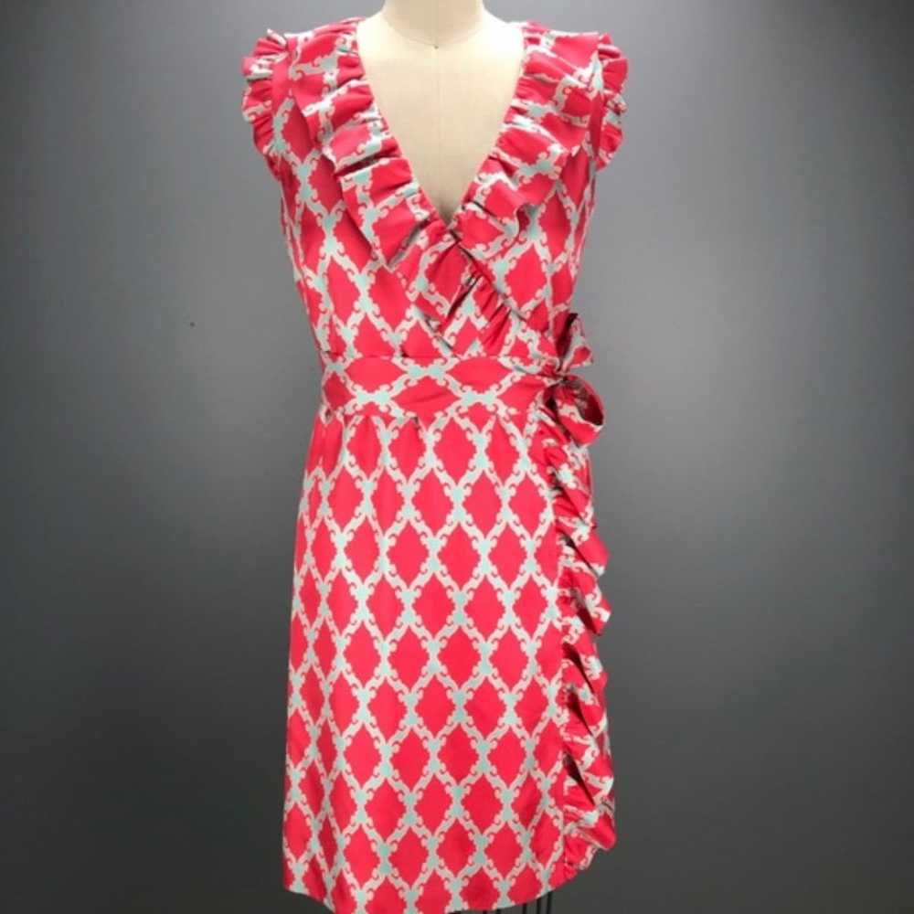 Kate Spade Dress 100% Silk Wrap Dress Size: 4 pink - image 3