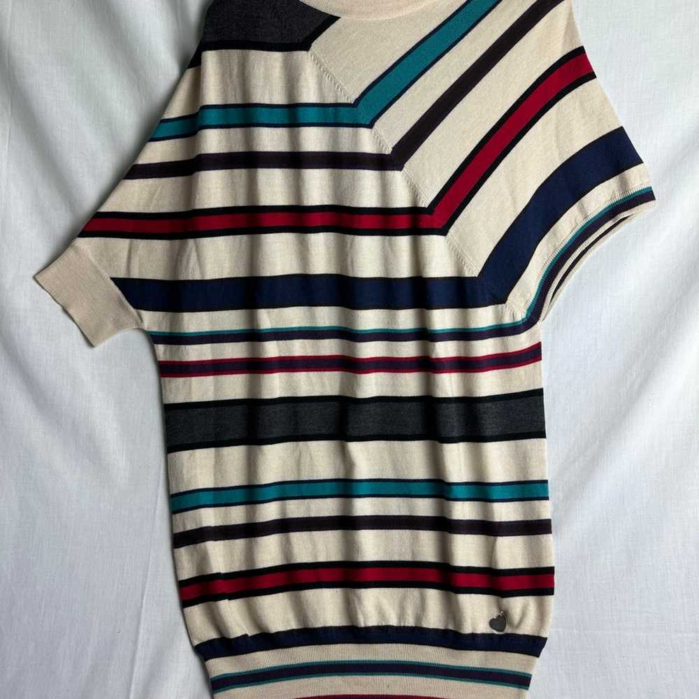 Love Moschino Wool Sweater Dress Stripe Asymmetri… - image 1