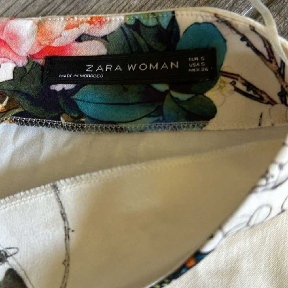 Zara women floral body con sheath midi dress sz S… - image 4