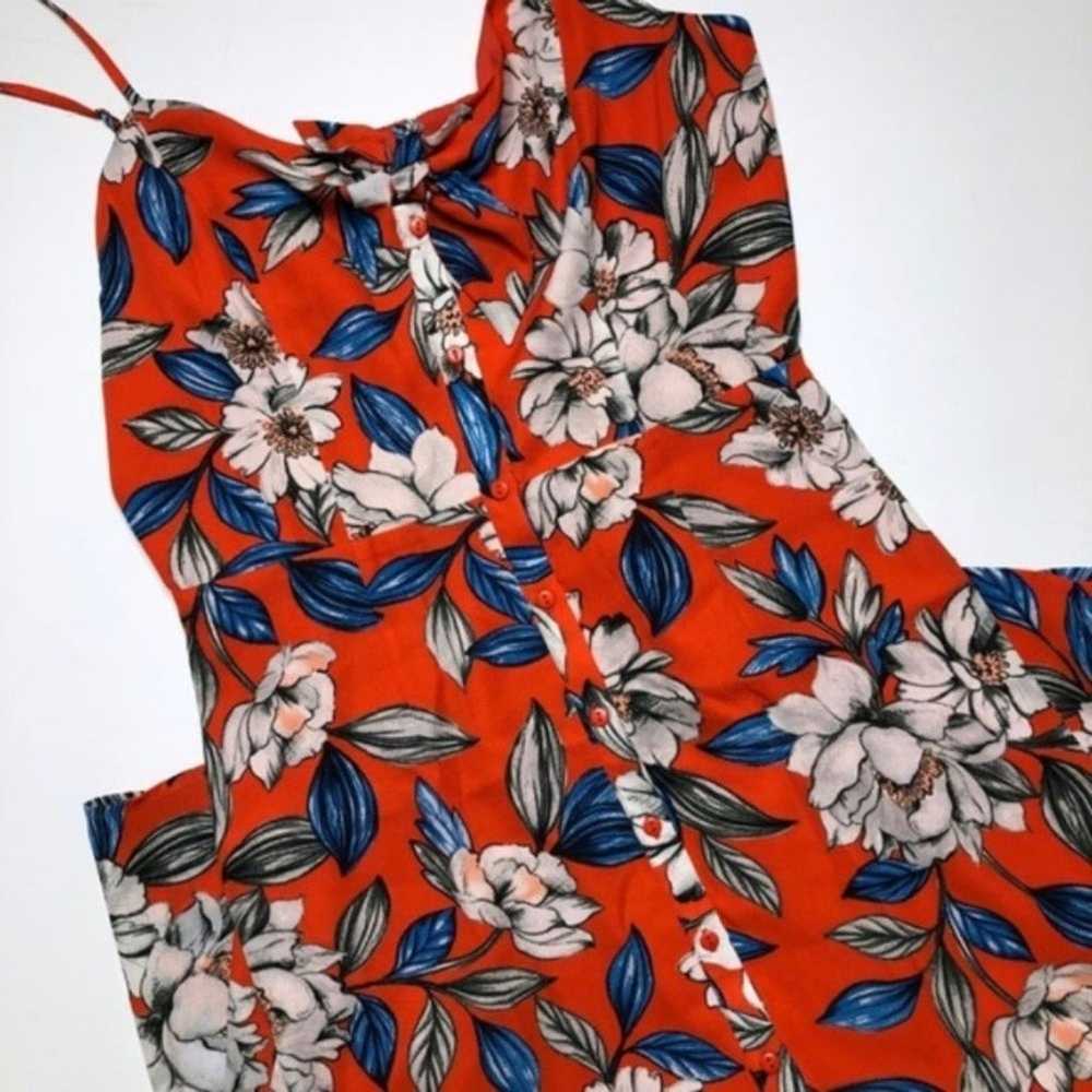 Red Floral Midi Dress - image 2