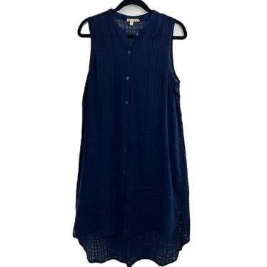 Eileen Fisher Linen Button Sleeveless Sheer T-Shi… - image 1
